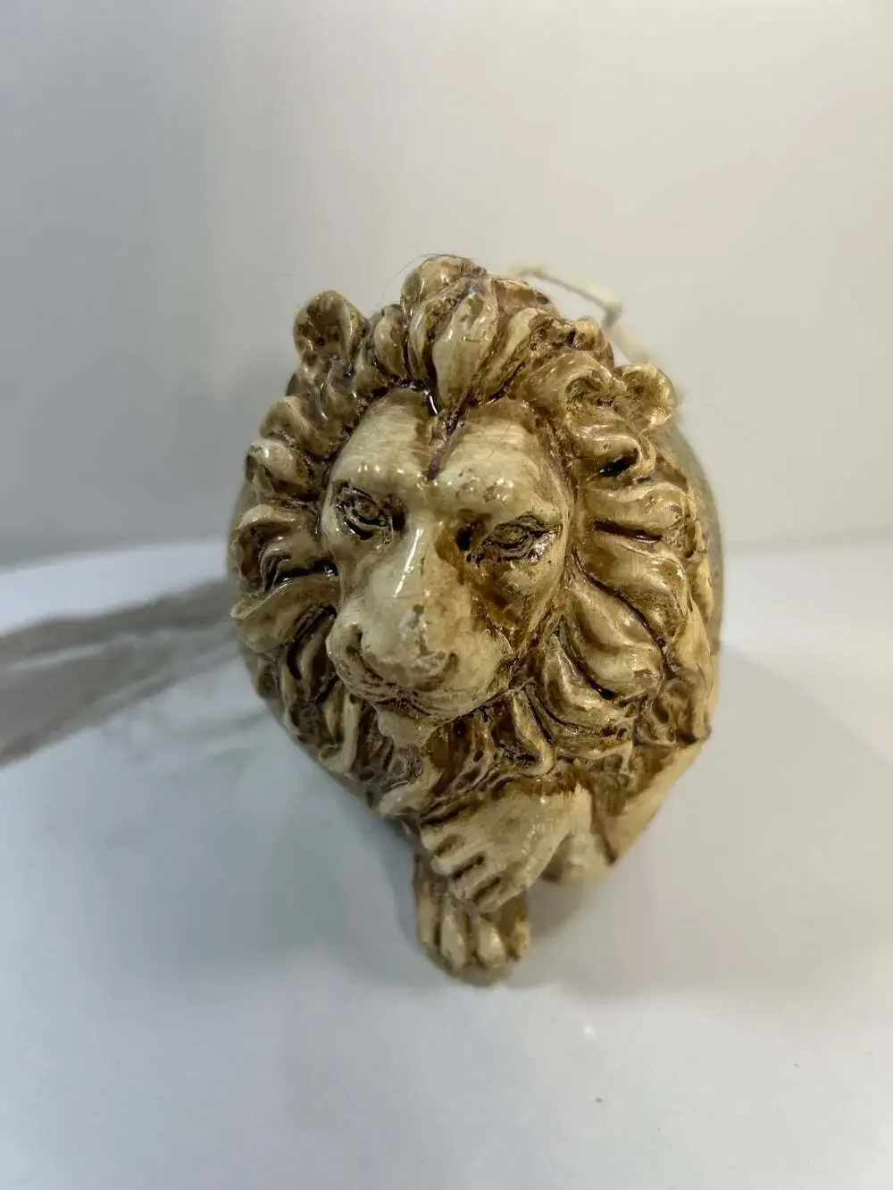 Wax Sculpted Lion Candle vintage